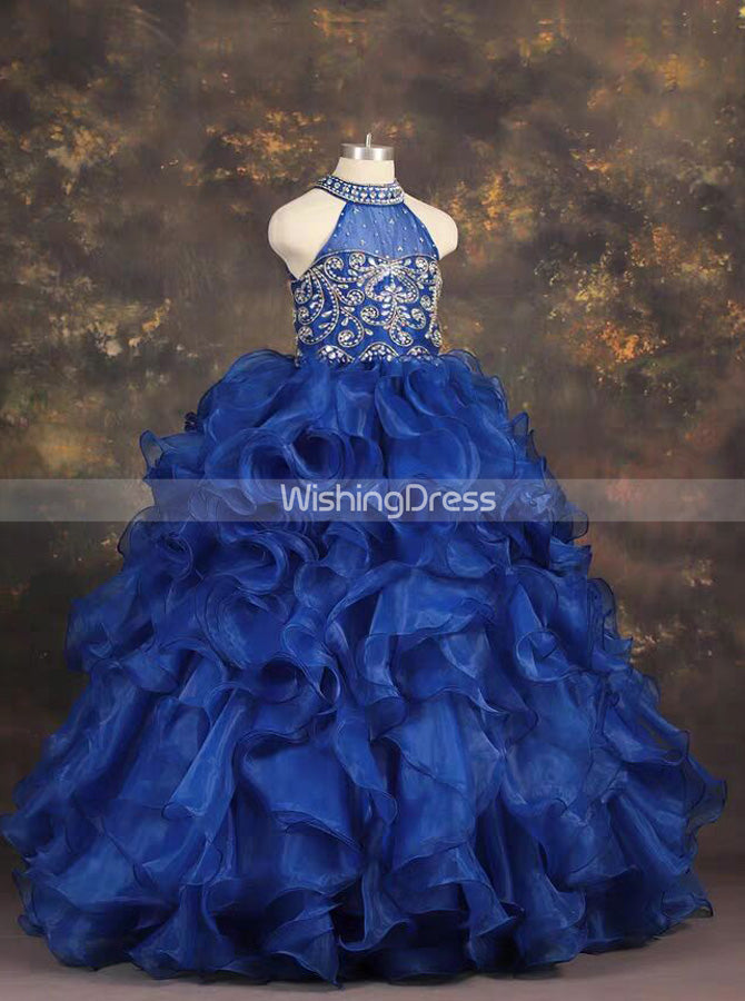Royal Blue Ball Gown Little Girls Party ...